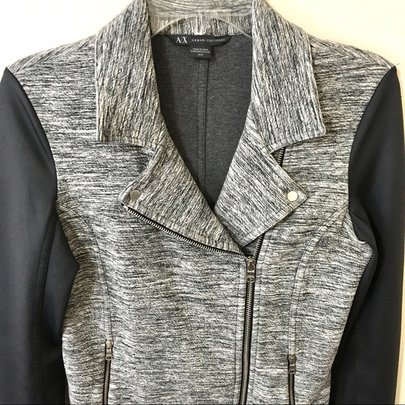 Armani Exchange Zip Motto Jacket - Black/Grey - M - Picture 3 of 12